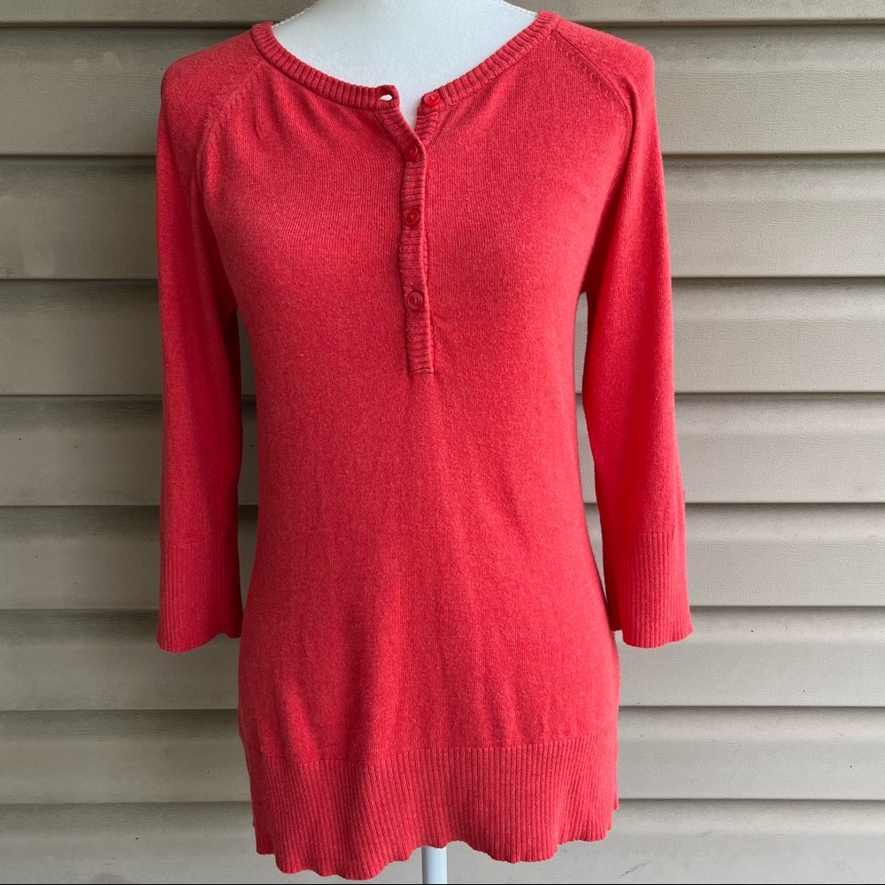 •Columbia• Perfect Layer Henley Sweater in Burnt Henna Heather - Size Small